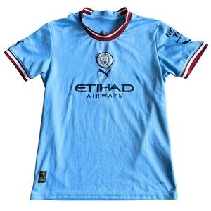 Puma Kids Manchester City 2022/23 Haaland Home Soccer Football Jersey